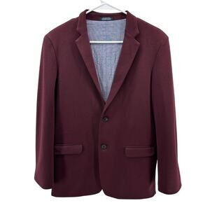 Nautica Blazer Jacket JR Boys 18 Burgundy Single Breasted Built in Shoulder Pads